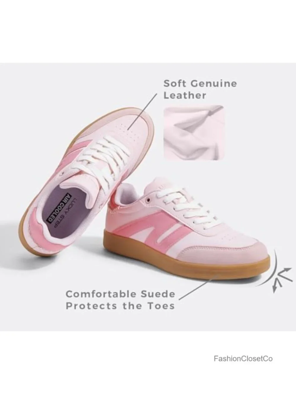 Retro Gum Sole Fashion Sneakers - Genuine Leather & Suede - Anti Slip